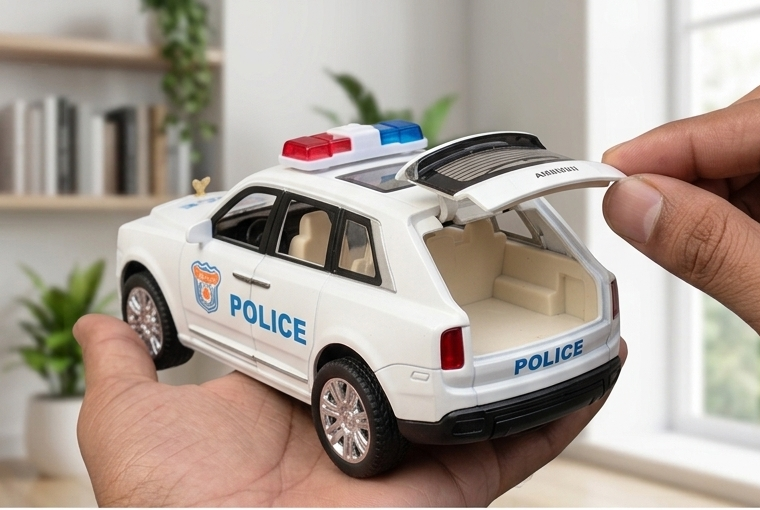 Premium White Police SUV Toy Car – Realistic Opening Doors & Boot (Die-Cast Style)