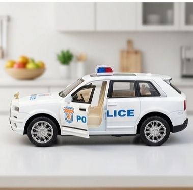 Premium White Police SUV Toy Car – Realistic Opening Doors & Boot (Die-Cast Style)