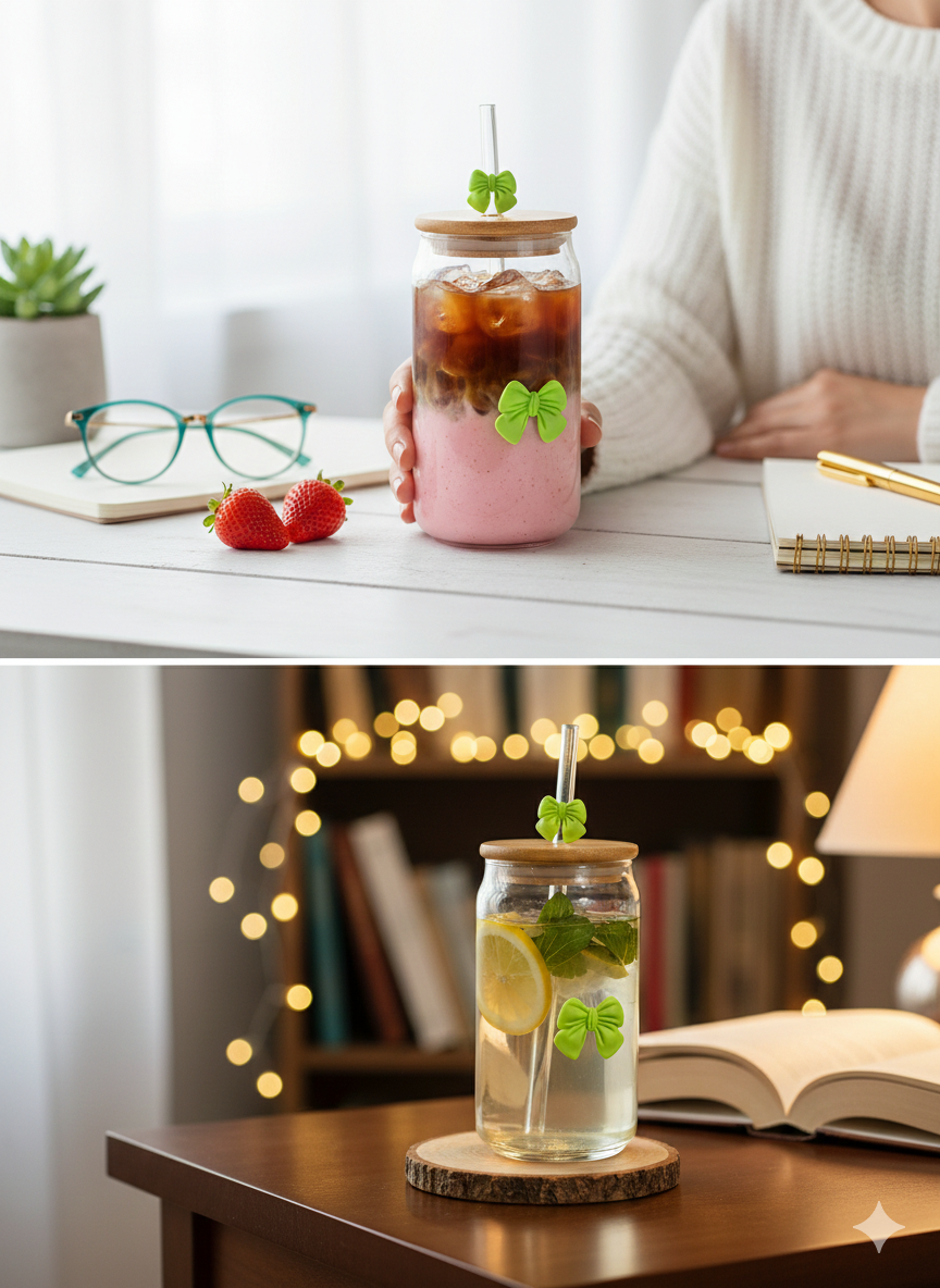 Aesthetic Bow Glass Tumbler
