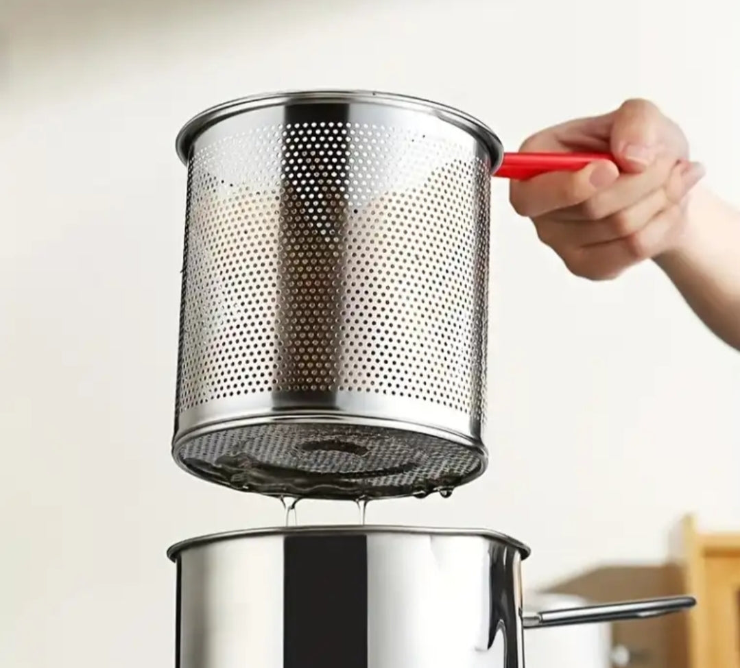 Stainless Steel Deep Frying Pot with Strainer Basket
