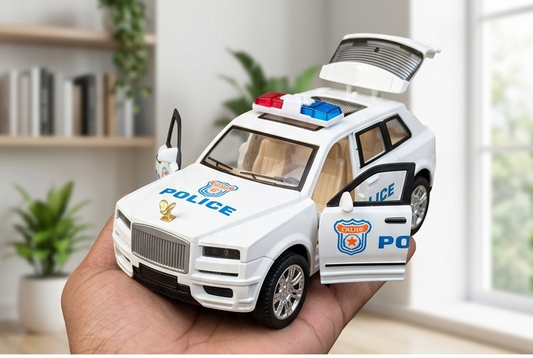 Premium White Police SUV Toy Car – Realistic Opening Doors & Boot (Die-Cast Style)