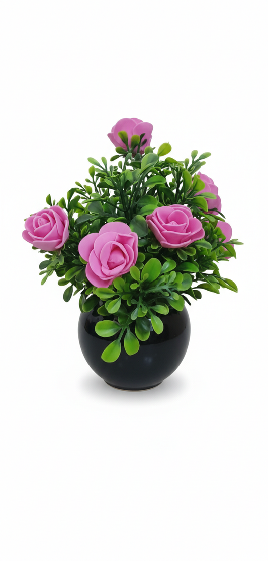 Elegant Artificial  Rose Pot – Vibrant Home & Office Decor